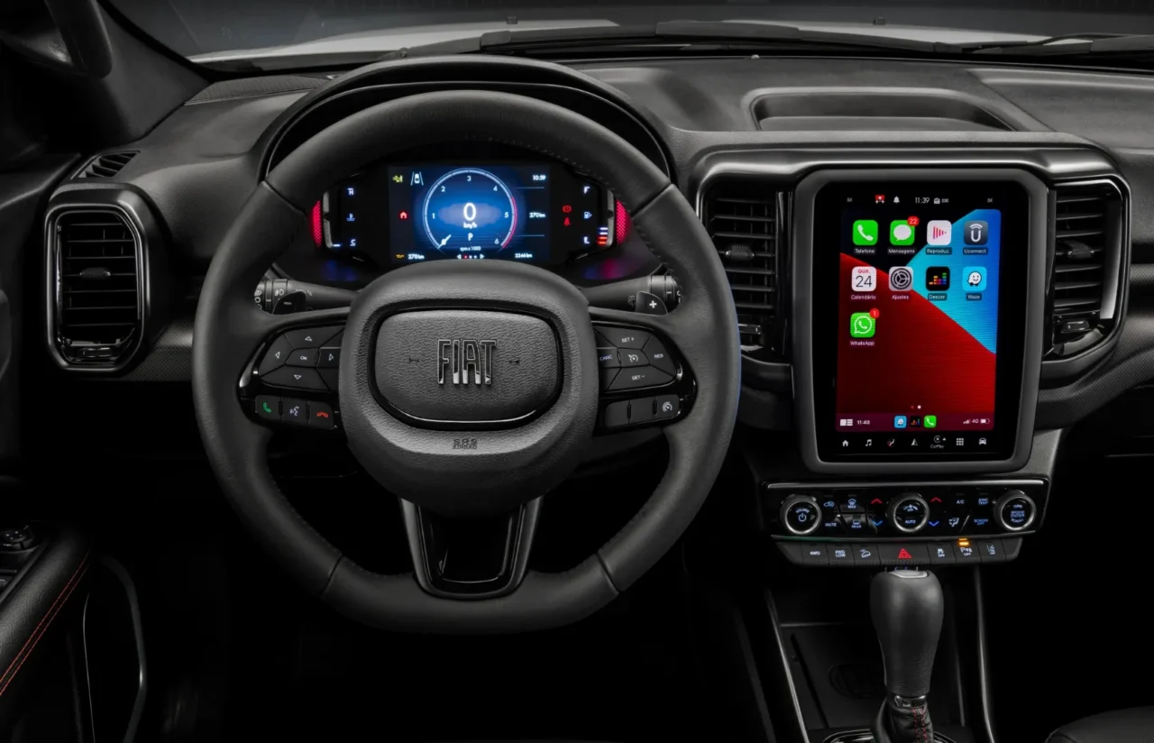 Central multimídia com tela de 7' touchscreen; Apple CarPlay wireless e Android Auto wireless