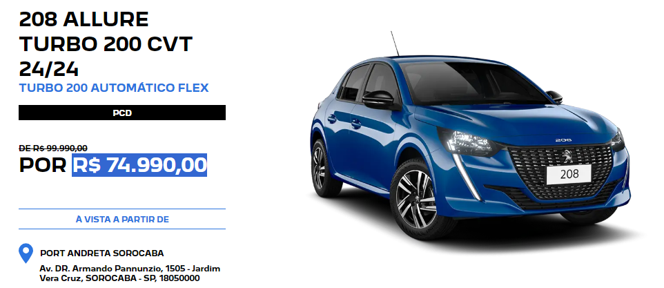 Peugeot 208 Allure Turbo 2024