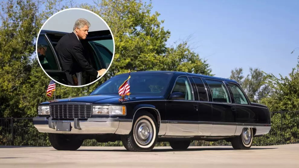 Limusine presidencial de Bill Clinton, um Cadillac Fleetwood Brougham, está à venda