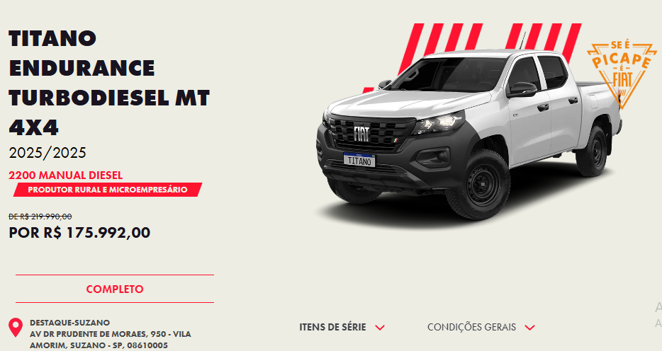 Fiat Titano é liberado em fevereiro com desconto de até R$ 44.000 para CNPJ