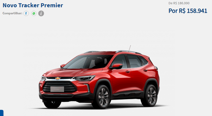 Chevrolet Tracker Premier é liberado com mega desconto de R$ 28 mil para limpar estoque