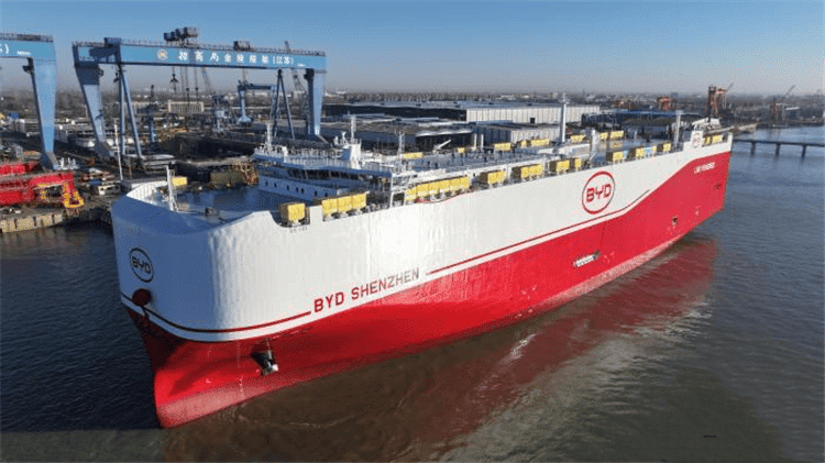 BYD lançará seu novo navio RoRo Changsha com capacidade para até 9.200 veículos