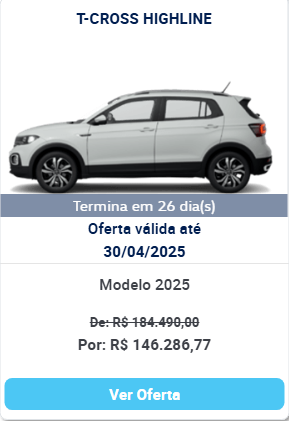 Volkswagen T-Cross Highline é liberado em abril com redução de R$ 38.203 para PcD