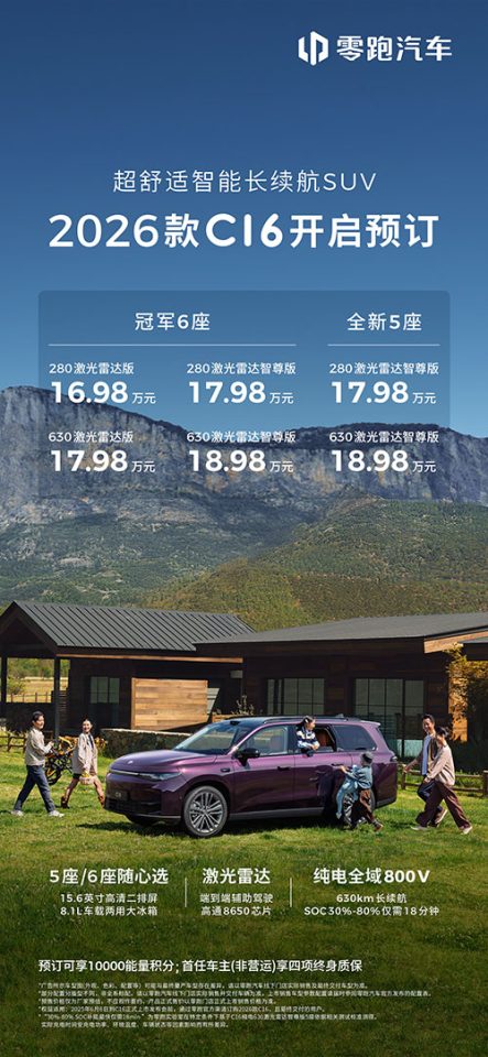 Leapmotor abre pré-venda do novo SUV C16 na China