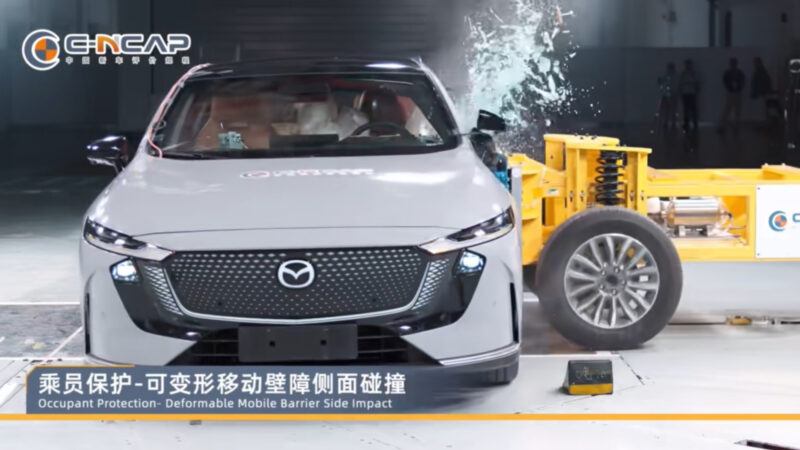 Mazda EZ-6 fabricado na China obtém classificação máxima em testes de segurança C-NCAP