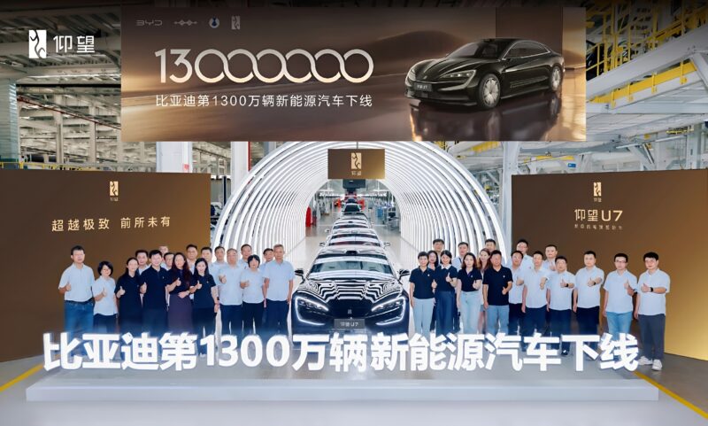 BYD chega a 13 milhões de veículos de nova energia produzidos com Yangwang U7