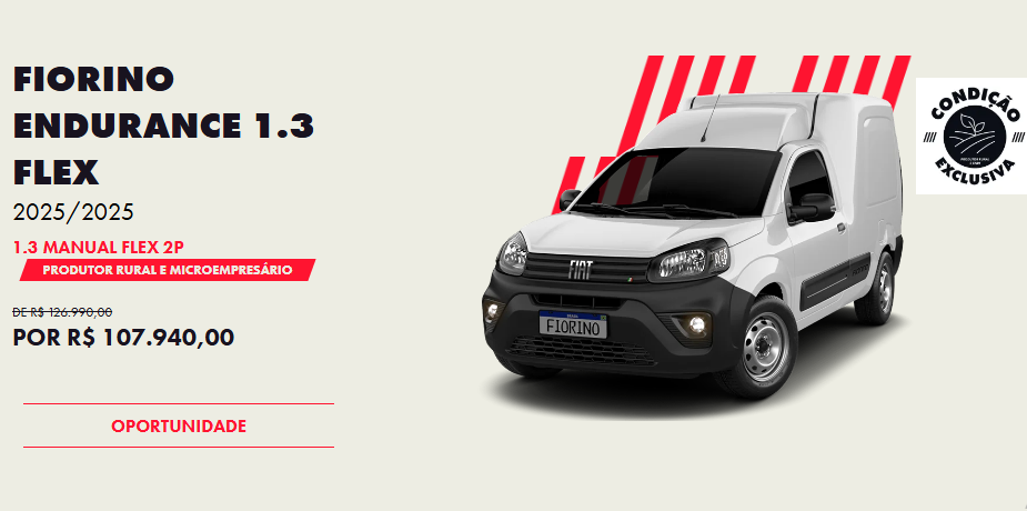 Fiat baixa preço do Fiorino em R$ 19.050 para CNPJ