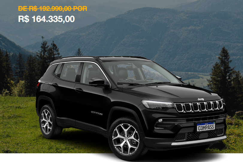 Jeep Compass Longitude 2026 é vendido para PcD com desconto de R$ 28.655Rio de Janeiro, RJ