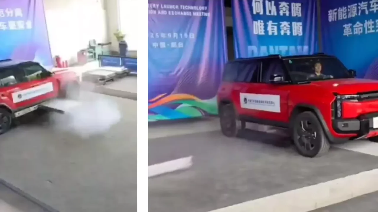 Chineses testam sistema que ejeta bateria de carro elétrico em incêndios