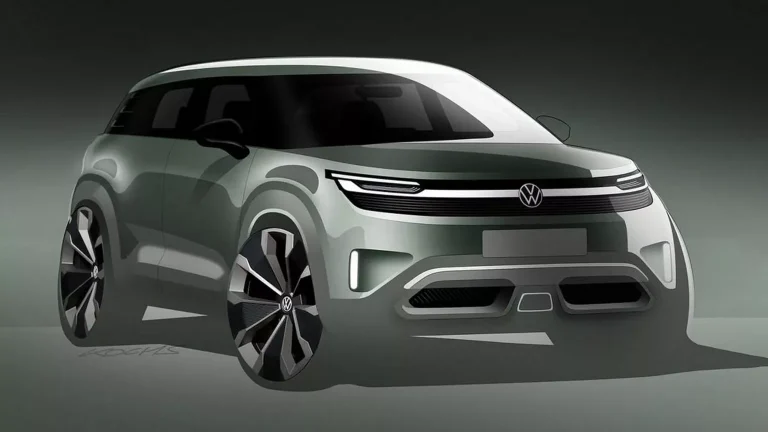 Volkswagen antecipa versão elétrica do T-Cross em esboço