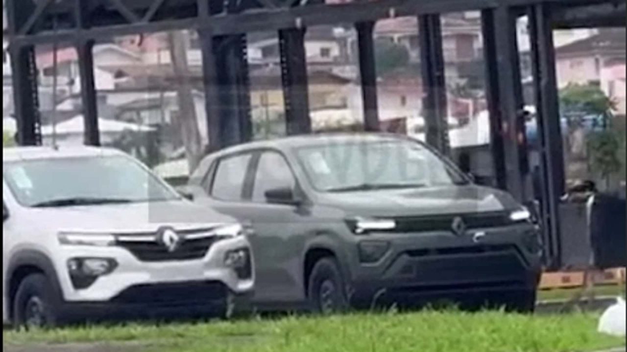 Renault Kwid E-Tech 2026 é flagrado com novo visual para encarar o Dolphin Mini