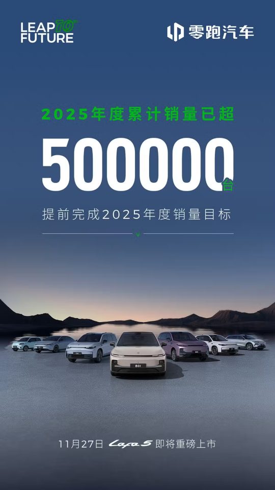 Leapmotor passa de 500 mil carros vendidos e mantém plano de 1 milhão até 2026