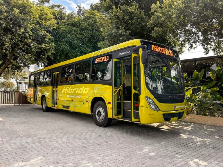 Na COP30, Marcopolo estreia ônibus híbrido movido a etanol e energia elétrica
