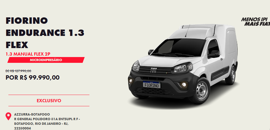 Fiat derruba o preço do Fiorino 2026 em R$ 19 mil para CNPJ em outubro