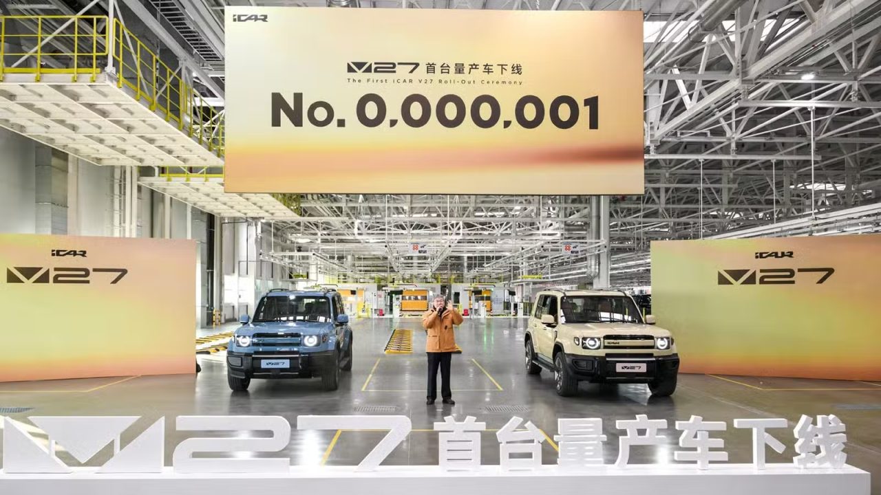 Chery iCaur inicia produção do V27, seu primeiro EREV e maior SUV já lançado