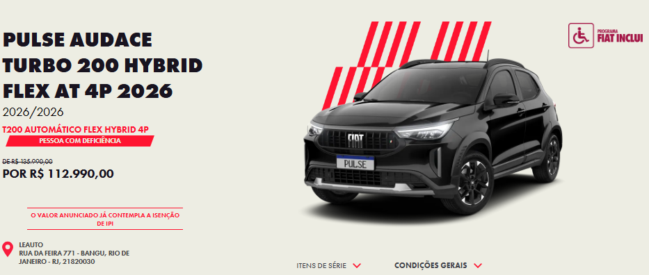 Fiat Fastback Limited 2026 tem desconto de R$ 23 mil e sai por preço de Argo