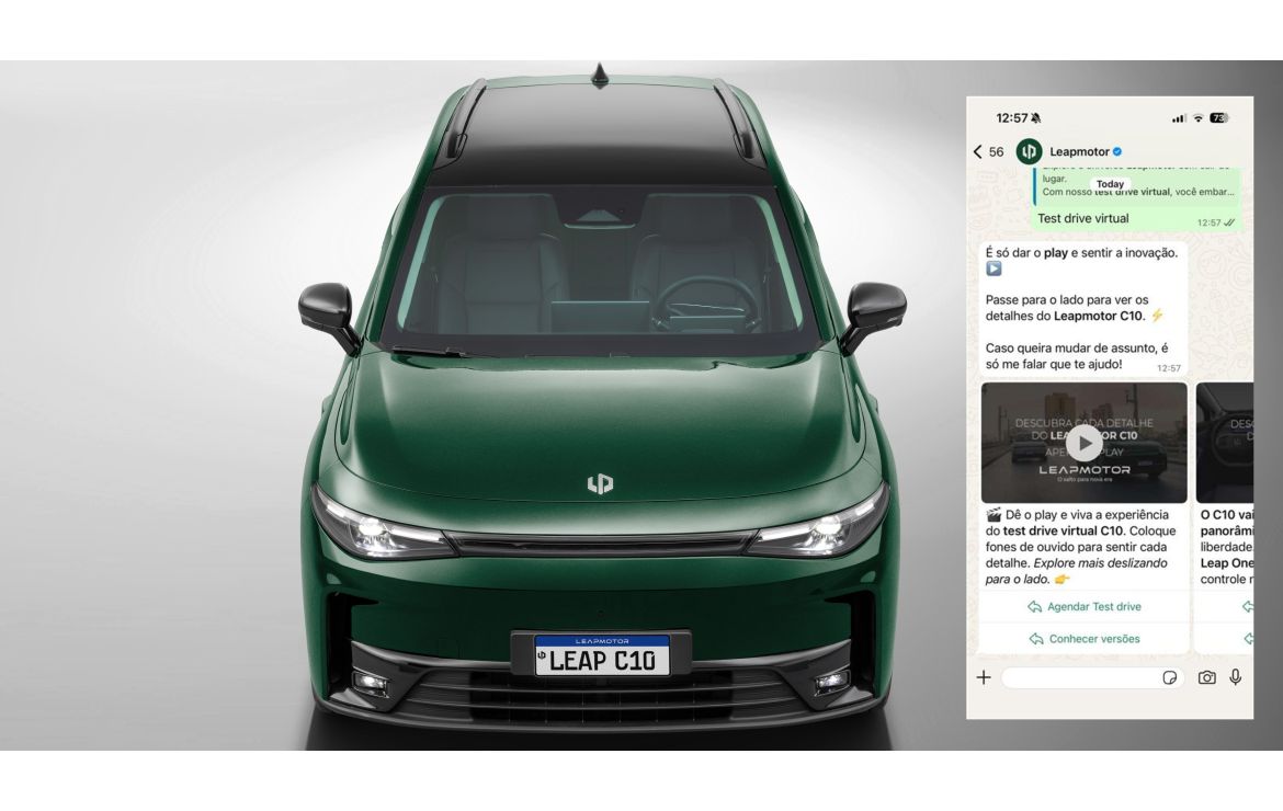 Leapmotor estreia atendimento via WhatsApp com inteligência artificial no Brasil