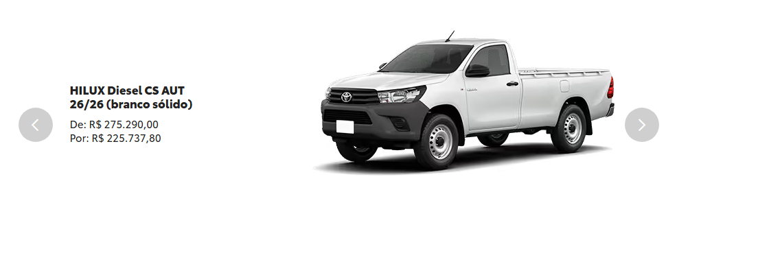 Toyota Hilux Cabine Simples AT ganha desconto de R$ 49.552,20 para CNPJ em março