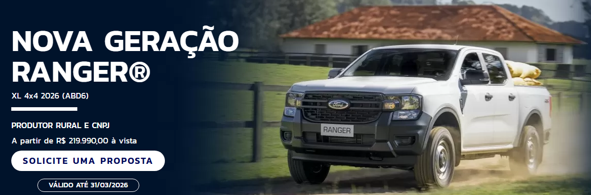 Ford Ranger fica R$ 52.610,00 mais barato para CNPJ em março