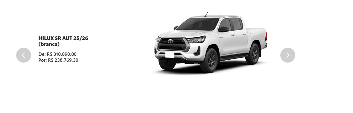 Toyota dá R$ 71.320,70 de desconto na Hilux SR para CNPJ em abril